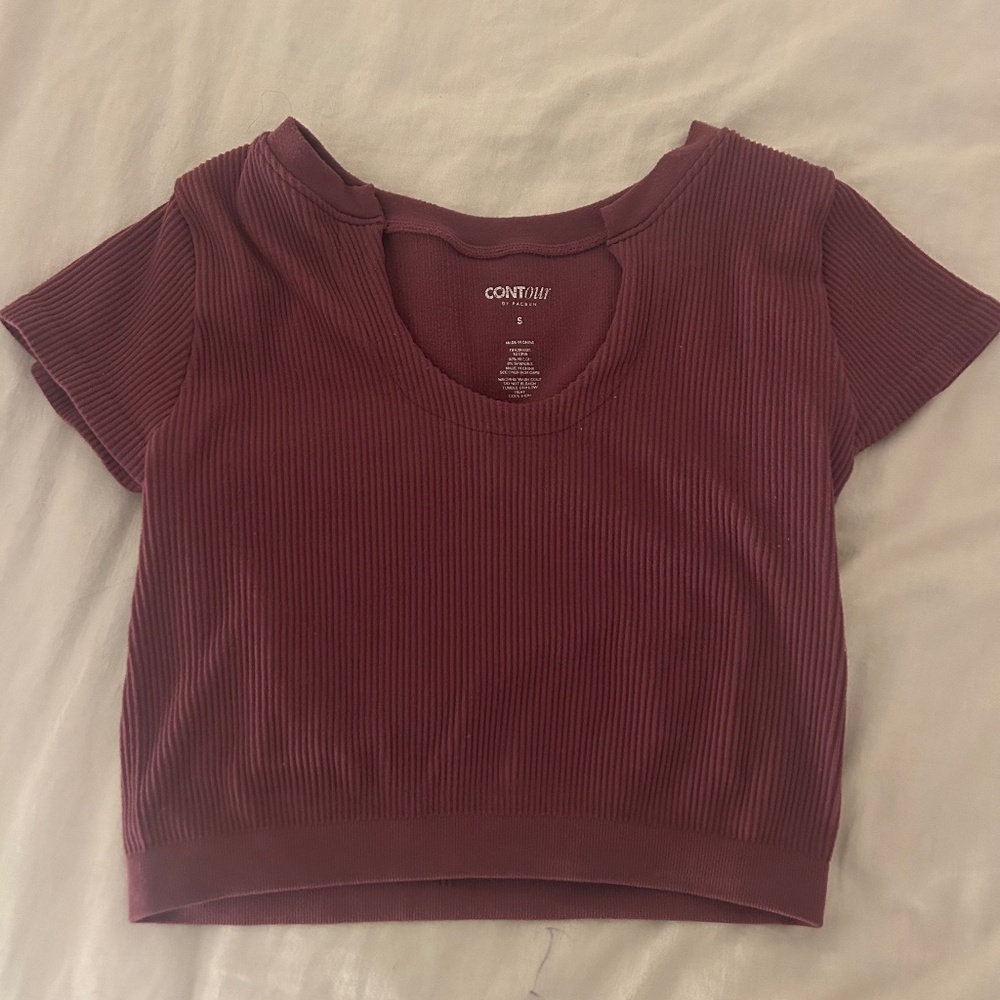 Contour by Pacsun Maroon Crop Top